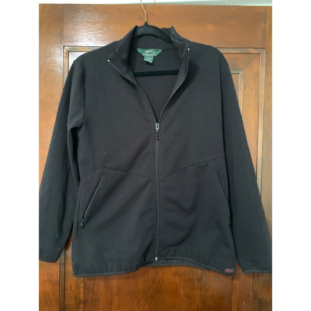 Woolrich Womens Petite Small Black Full Zip Mock Neck Lightweight Jacket Pocket